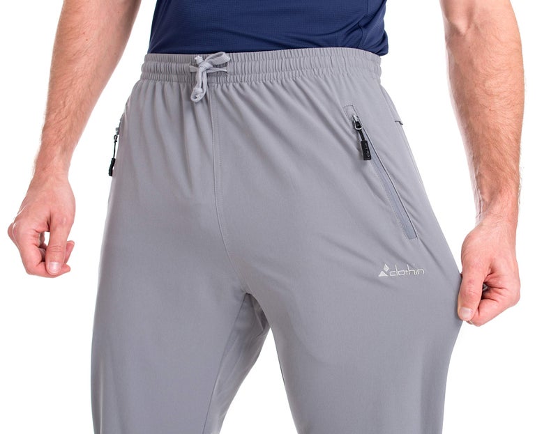 clothin Mens Workout Athletic Pants Elastic-Waist Drawstring Pants for Sport Exercise Travel,Quick-Dry,Stretchy,Light Grey,L(34-37W x 30L) - Image 4